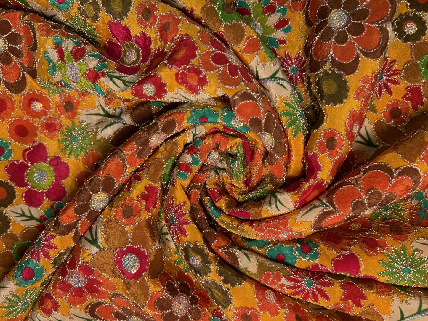 CREPE SILK EMBROIDERY DN-665