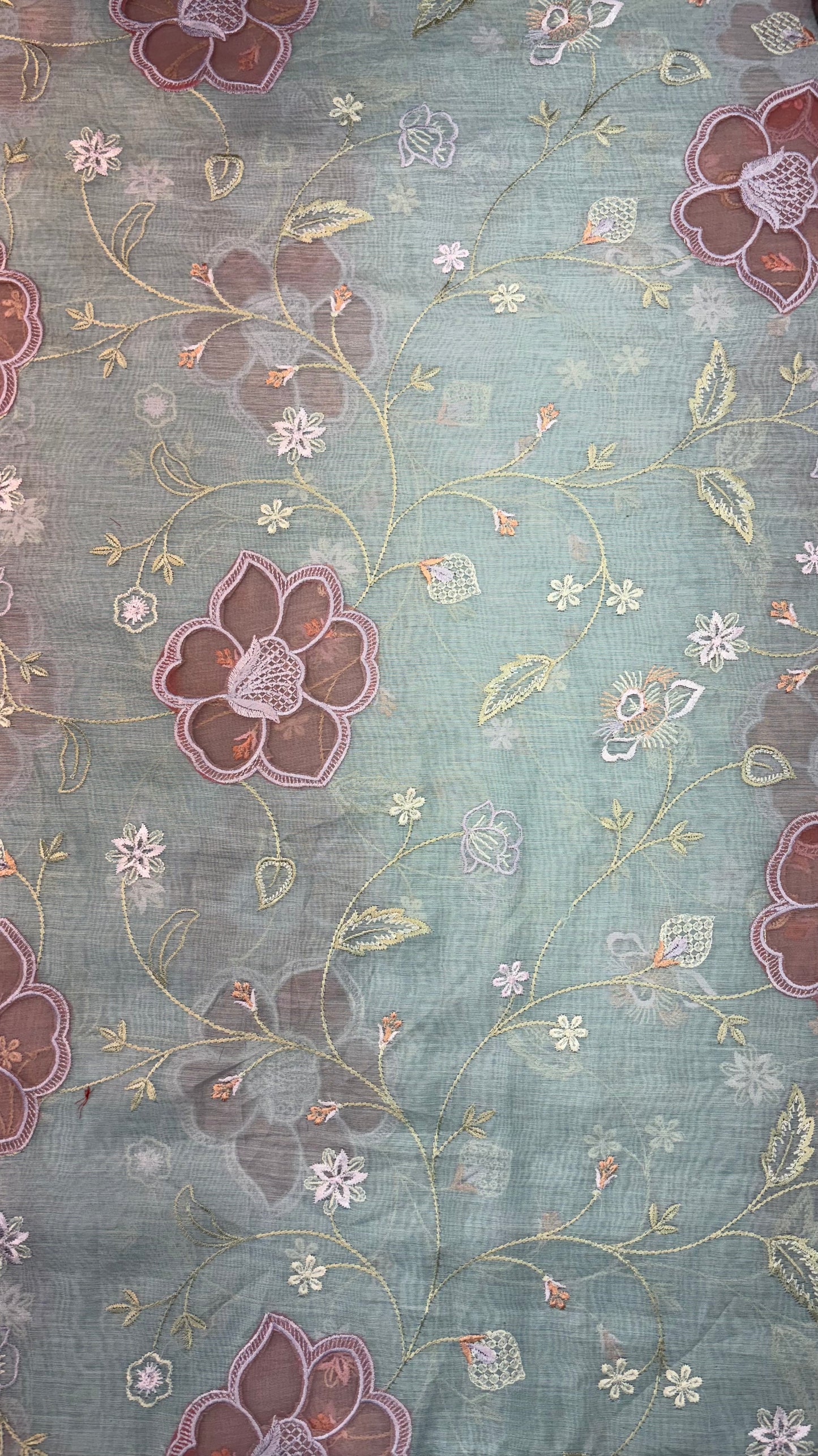Mul Chanderi Applique Work Embroidery