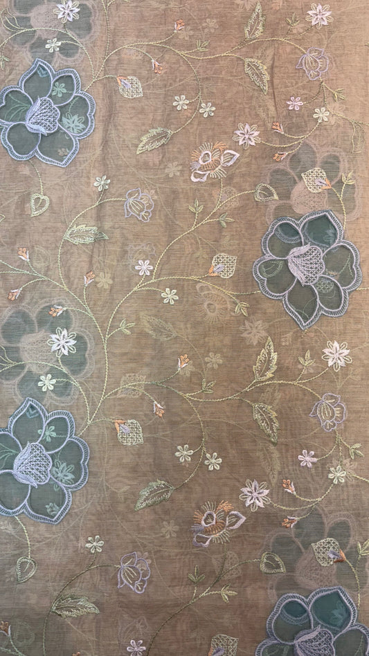 Mul Chanderi Applique Work Embroidery
