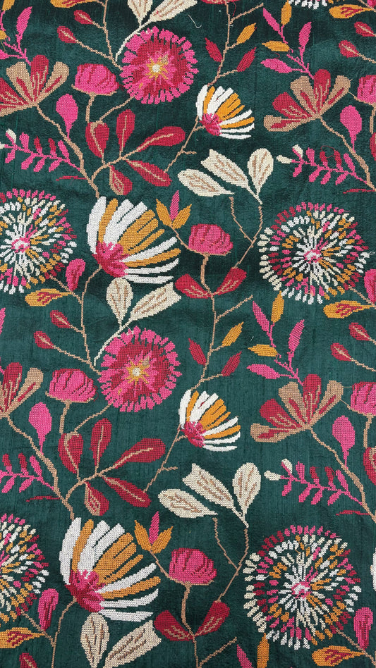 Raw Silk Cross Stitch Embroidery