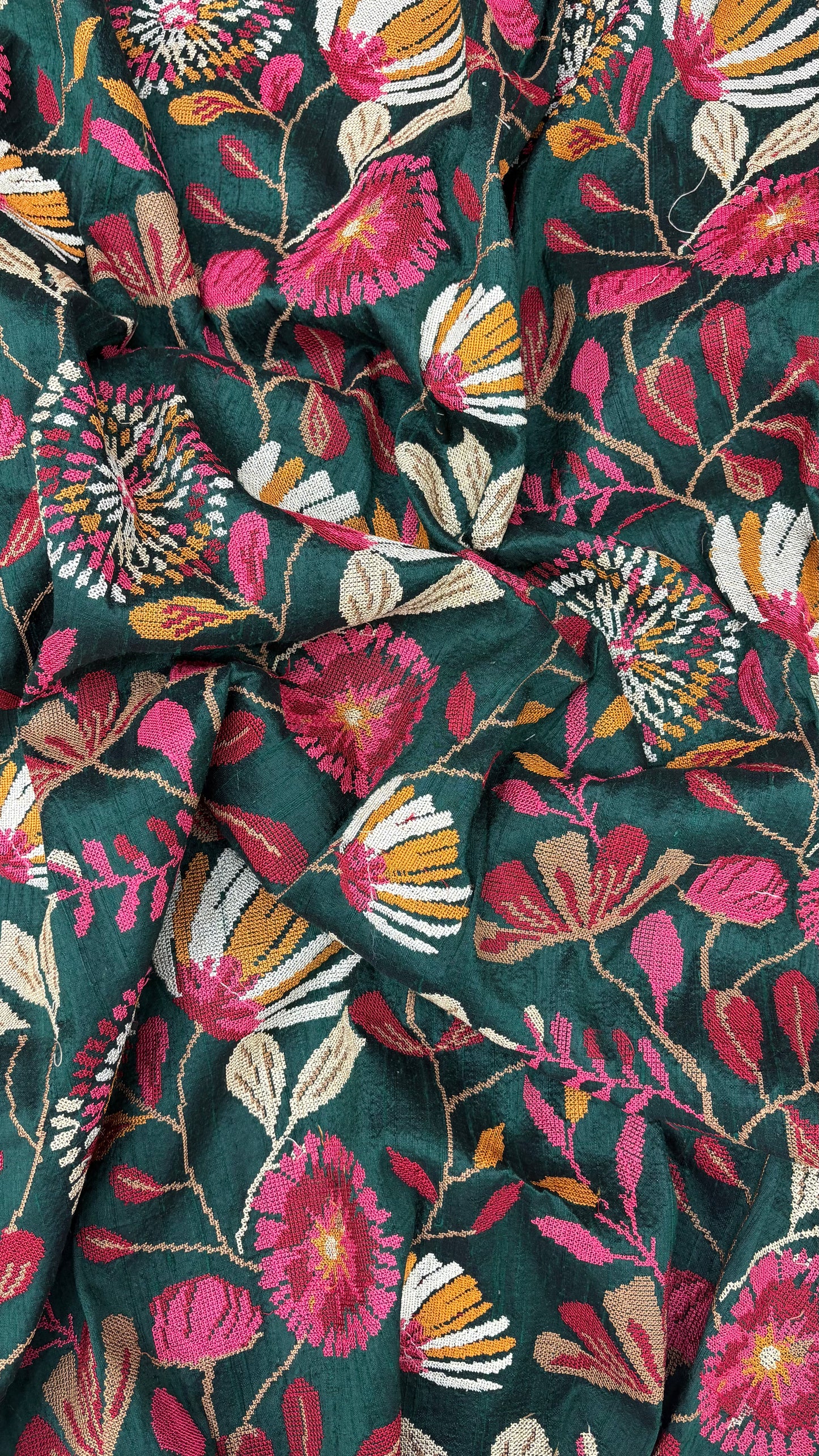 Raw Silk Cross Stitch Embroidery